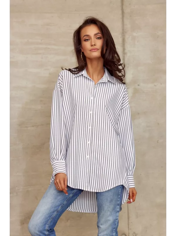Alison - asymetryczna koszula damska w paski