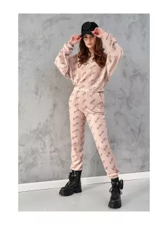 Welurowy dres damski z napisami