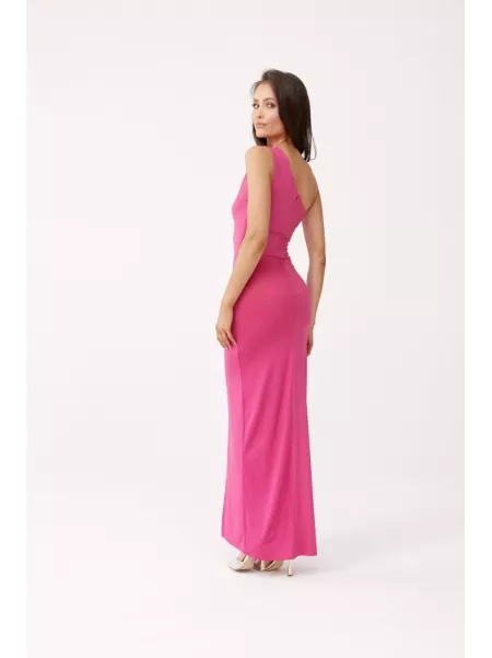 Esmeralda - dopasowana maxi sukienka na jedno ramię brokat
