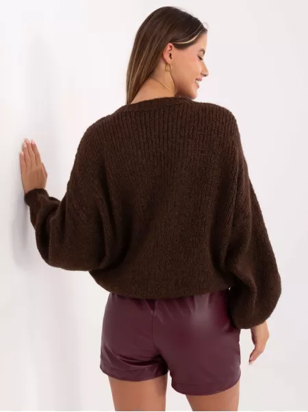 Sweter-MI-SW-1909.21-ciemny brązowy