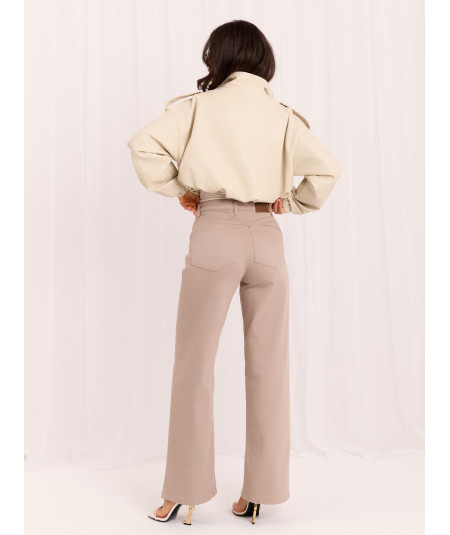 Spodnie jeans-D60140BA62672A1-ciemny bezowy