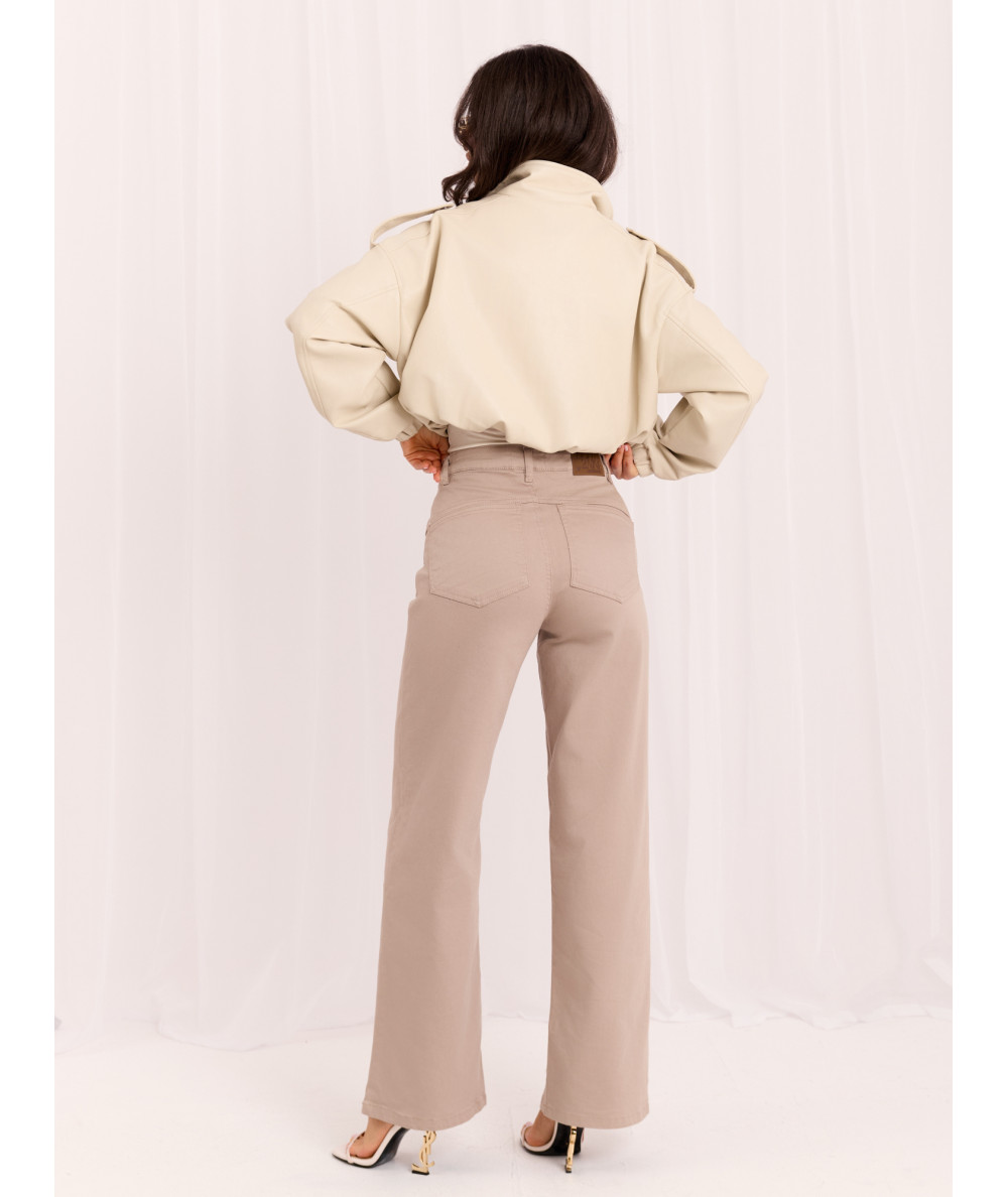 Spodnie jeans-D60140BA62672A1-ciemny bezowy