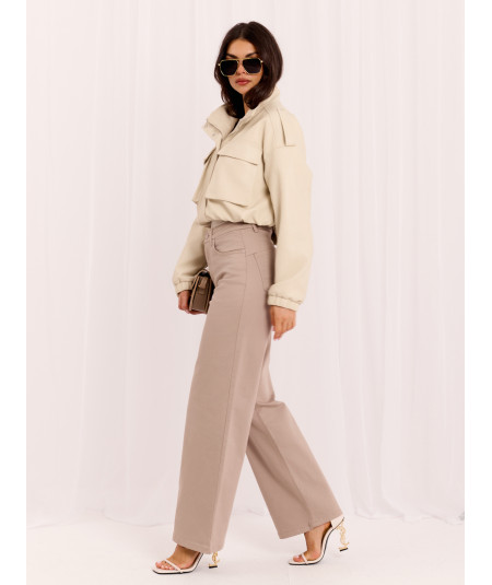 Spodnie jeans-D60140BA62672A1-ciemny bezowy