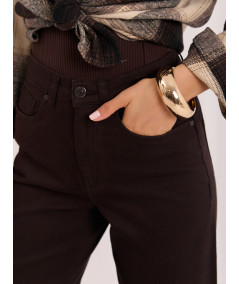 Spodnie jeans-D60140BA62672A2-ciemny brązowy