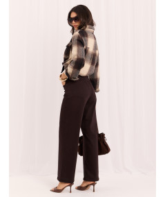 Spodnie jeans-D60140BA62672A2-ciemny brązowy