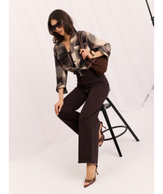 Spodnie jeans-D60140BA62672A2-ciemny brązowy