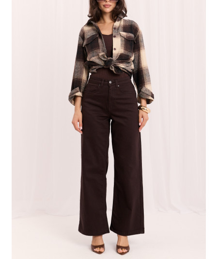 Spodnie jeans-D60140BA62672A2-ciemny brązowy
