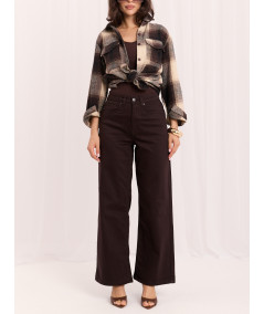 Spodnie jeans-D60140BA62672A2-ciemny brązowy