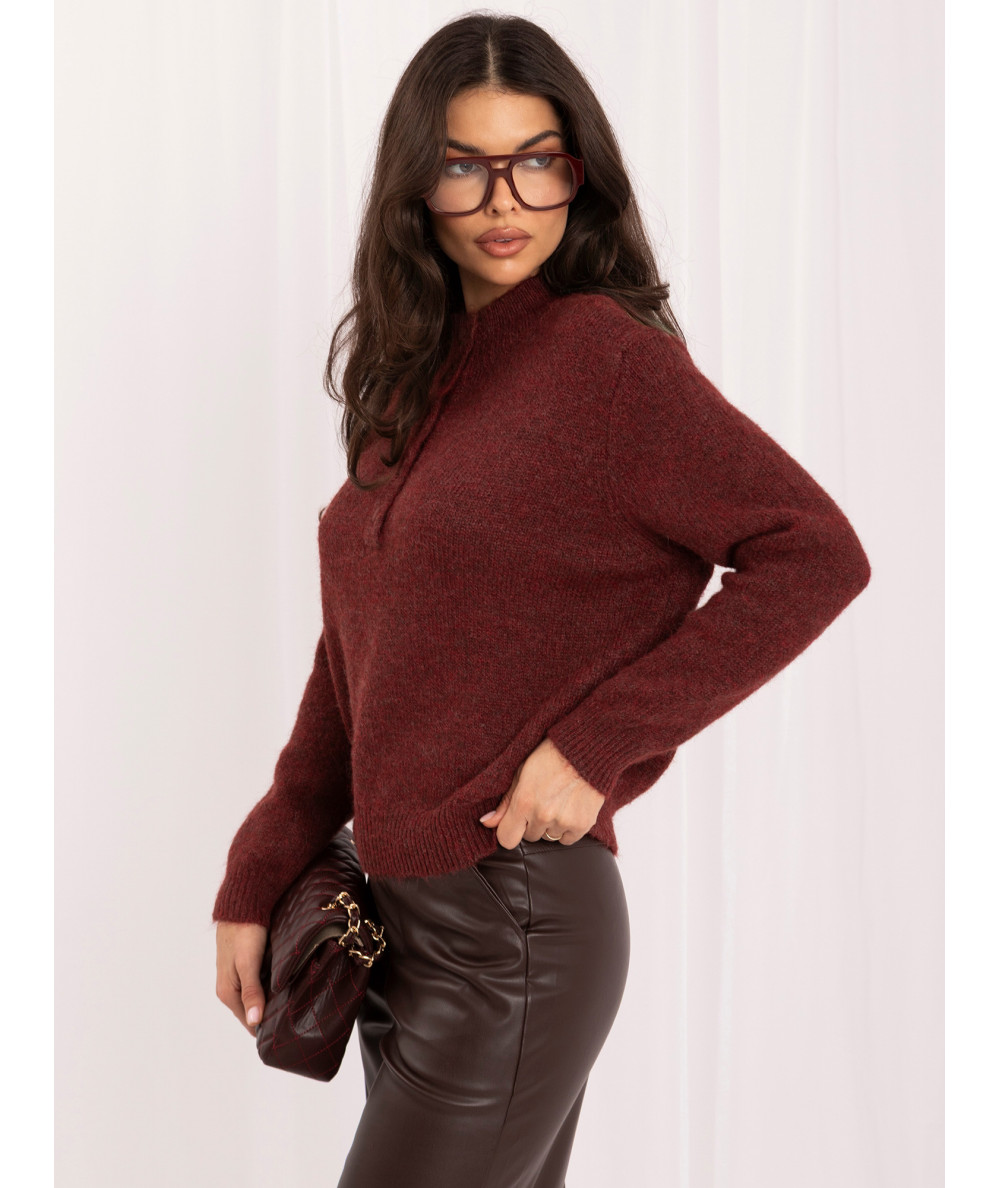 Sweter-IR-SW-K17003.99-ciemny czerwony