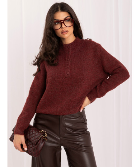 Sweter-IR-SW-K17003.99-ciemny czerwony