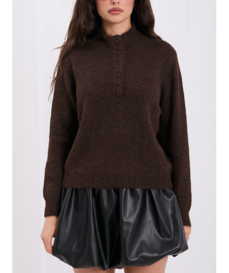 Sweter-IR-SW-K17003.99-ciemny brązowy